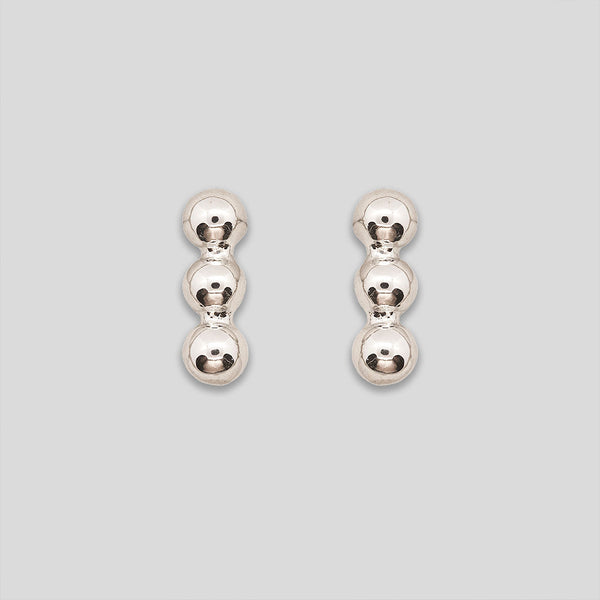 Coo Coo: Coo Coo: Triple Ball Studs - Silver