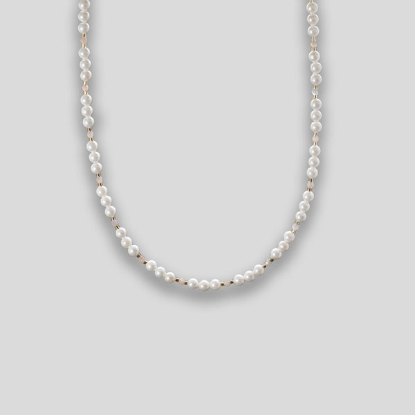 Coo Coo: Coo Coo: Triple Freshwater Pearl & Bead necklace - Pearl/Blush