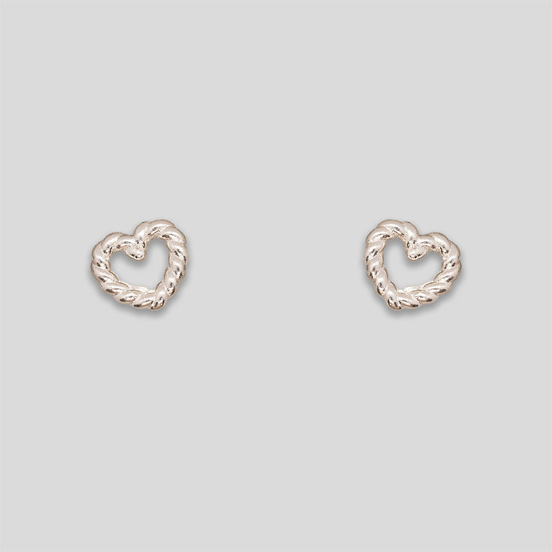 Coo Coo: Twisted Heart Studs - Silver