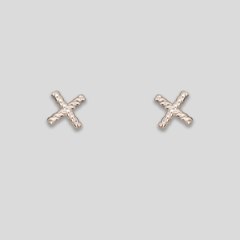 Coo Coo: Coo Coo: Twisted X Studs - Silver