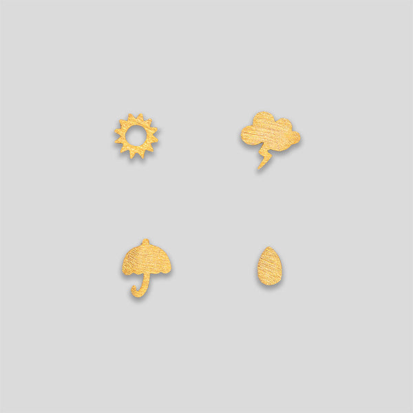 Coo Coo: Coo Coo: Weather Stud Set of 4 - Gold