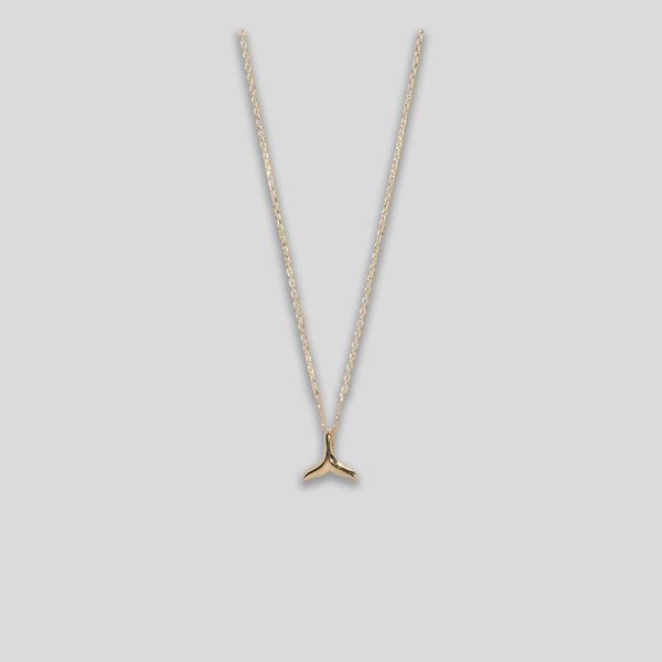 Coo Coo: Coo Coo: Whale Tail Charm Necklace - Gold