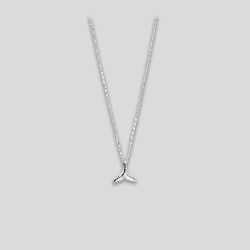 Coo Coo: Coo Coo: Whale Tail Charm Necklace - Silver