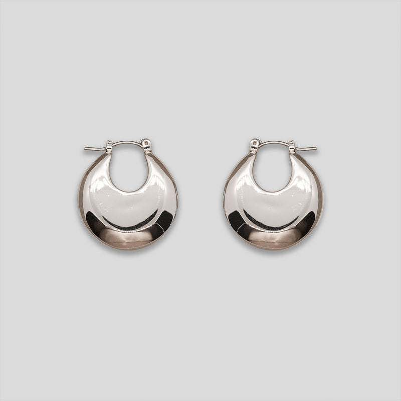 Coo Coo: Coo Coo: Wide Slice Hoops - Silver