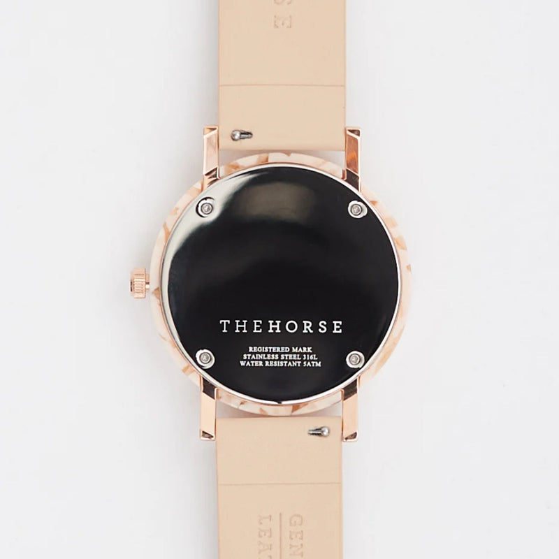 The Horse: Resin Watch - Peach - White Dial - Rose Gold