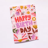 Fabric Drawer: Birthday Card - Happy Birthday Pink Australiana