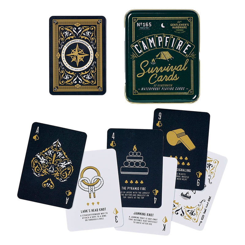 Gentlemens Hardware: Waterproof Playing Cards - Campfire Survival