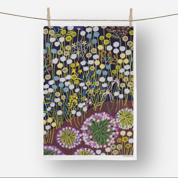 Helen Ansell: Tea Towel - Desert Bloom