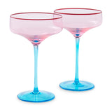 Kip & Co: Rose With A Twist Coupe/Margarita Glass 2P Set