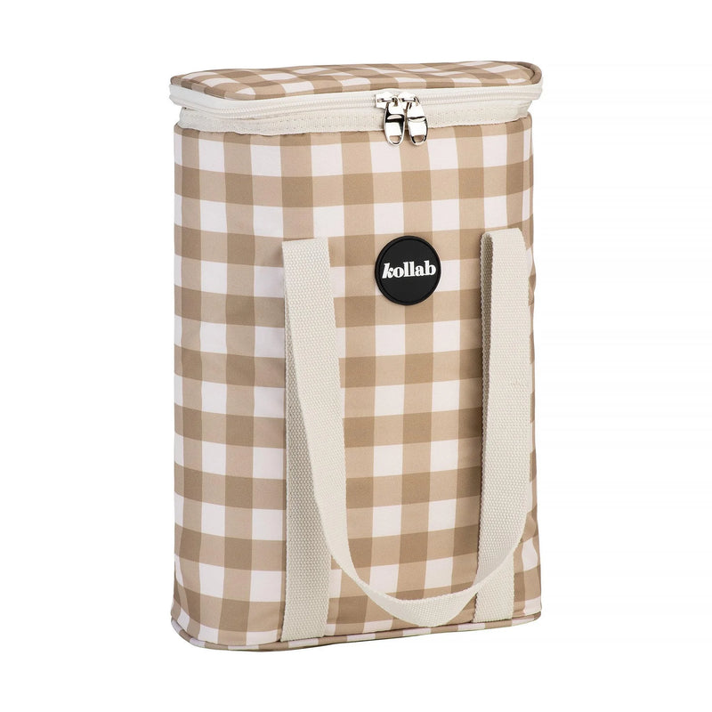 Kollab: Wine Cooler Bag - Olive Check