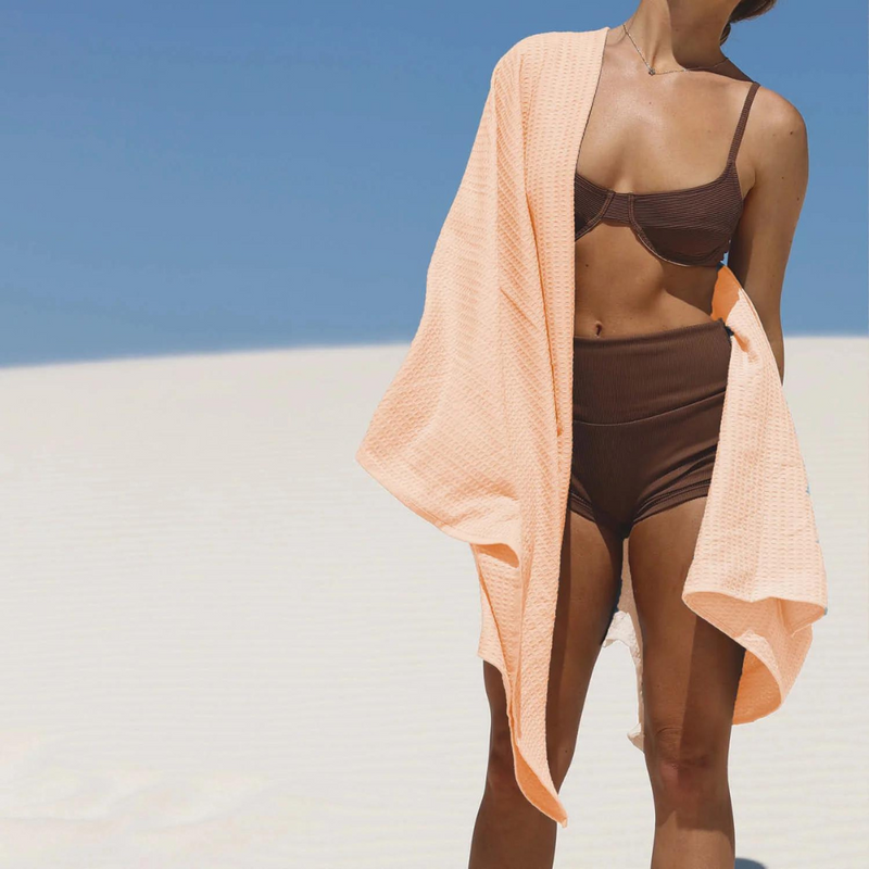 Layday: Rover Peach Waffle Cotton Towel