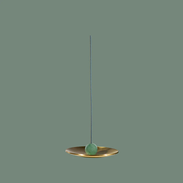 Maho: Hoseki Mari - Green Aventurine Incense Holder