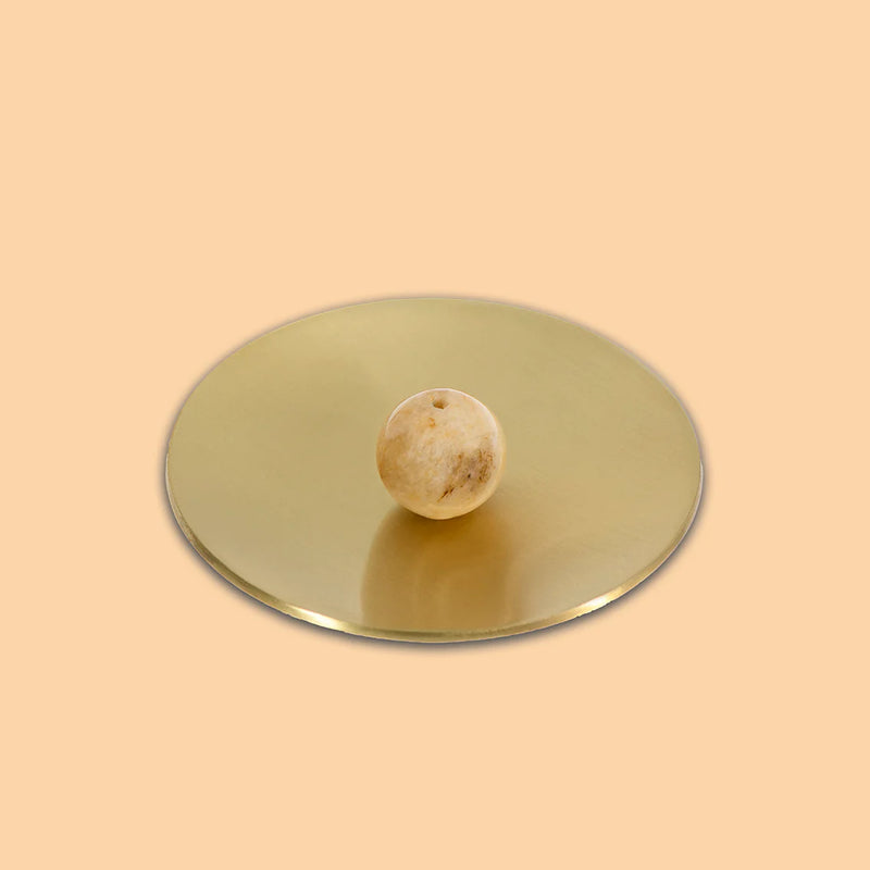 Maho: Hoseki Mari - Yellow Jade Crystal Incense Holder