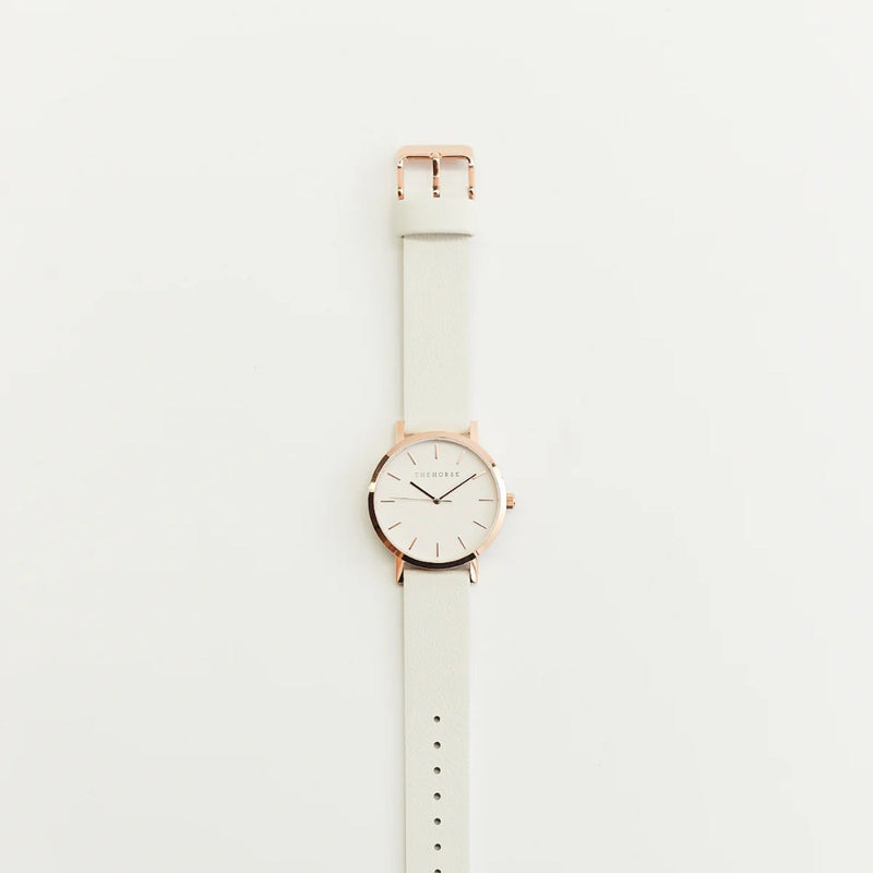 The Horse: Mini Original Watch - Rose Gold Case - White Dial - Milk