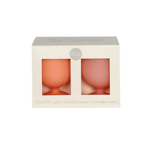 Porter Green: Stem Unbreakable Silicone Wine Glasses - Peach & Petal (Arendal)