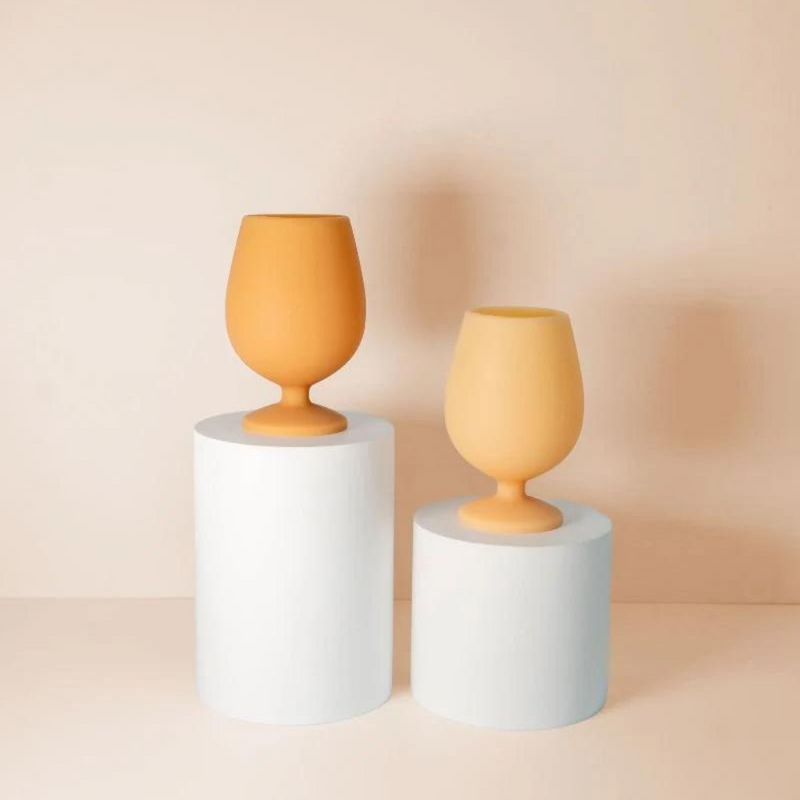 Porter Green: Stem Unbreakable Silicone Wine Glasses - Wheat + Oat