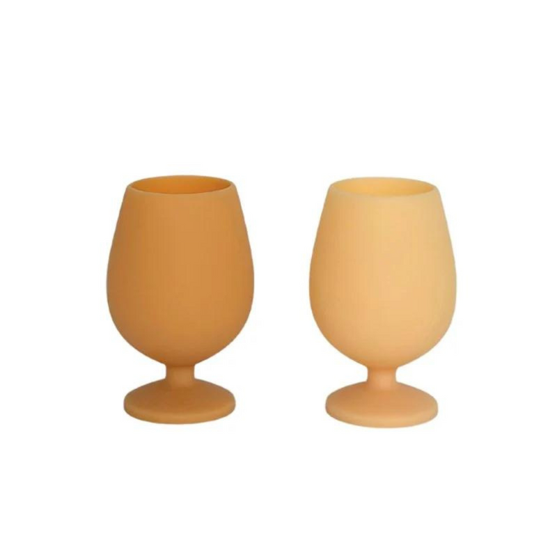 Porter Green: Stem Unbreakable Silicone Wine Glasses - Wheat + Oat