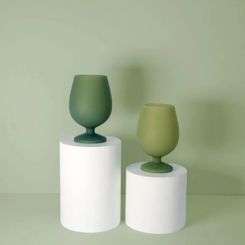 Porter Green: Stem Unbreakable Silicone Wine Glasses - Sage + Olive (Stirling)