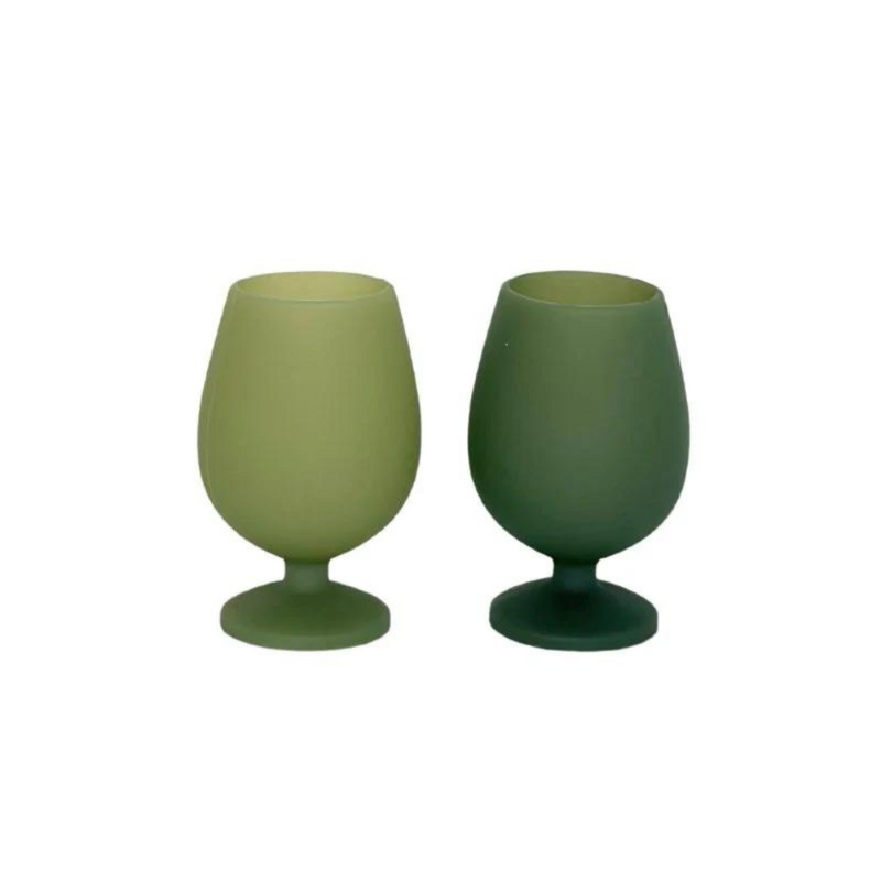 Porter Green: Stem Unbreakable Silicone Wine Glasses - Sage + Olive (Stirling)