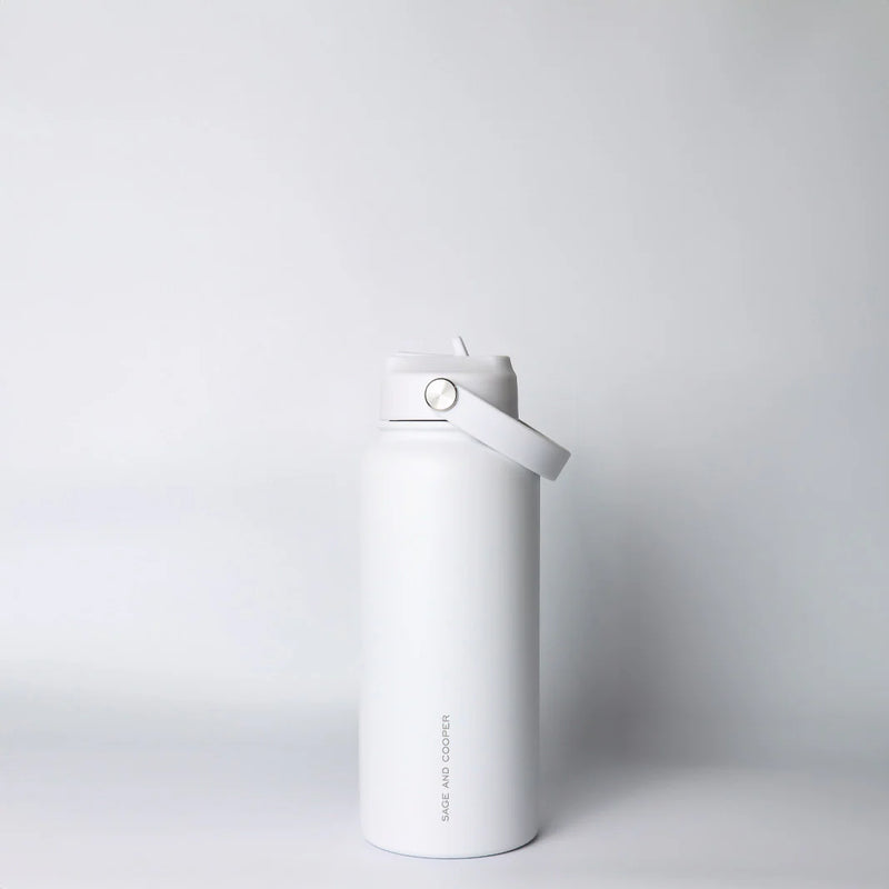 Sage & Cooper: Insulated 1L Drink Bottle - White