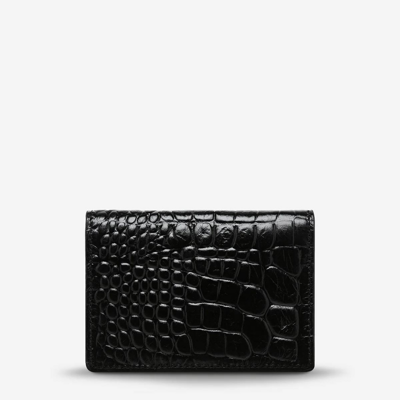 Status Anxiety: Easy Does It Wallet - Black Croc Emboss