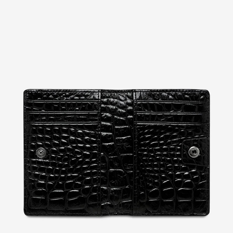 Status Anxiety: Easy Does It Wallet - Black Croc Emboss