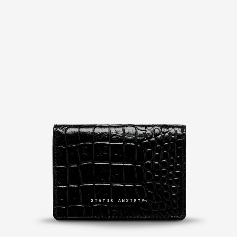 Status Anxiety: Easy Does It Wallet - Black Croc Emboss