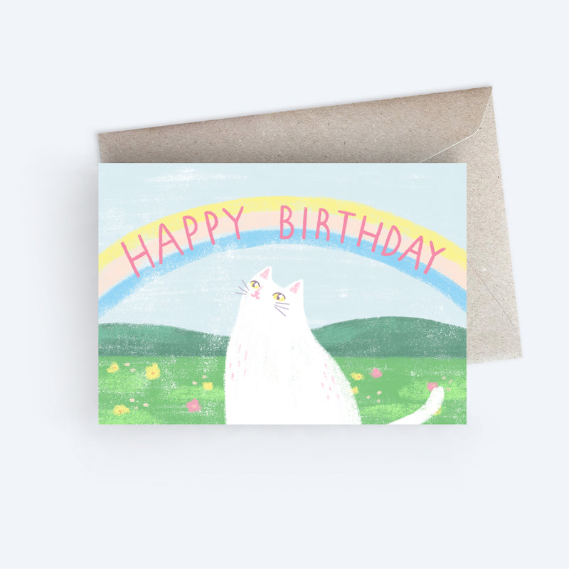 Sunpatch Society: Birthday Card - Happy Birthday Rainbow Cat