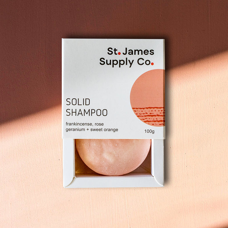 St James: Shampoo Bar - Frankincense, Rose Geranium & Sweet Orange