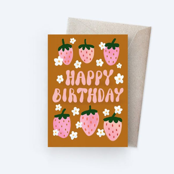 Sunpatch Society: Greeting Card - Strawberry Retro Birthday