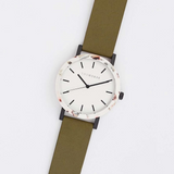 The Horse: Resin Watch - Nougat Shell - White Dial - Olive