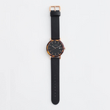 The Horse: Resin Watch - Brown Tortoise - Black Rose Gold Dial - Black