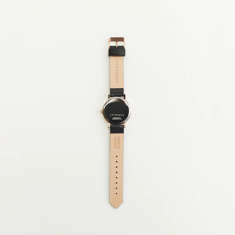 The Horse: Mini Original Watch - Rose Gold Case - White Dial - Black