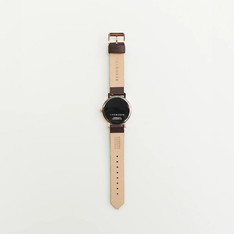 The Horse: Mini Original Watch - Rose Gold Case - White Dial - Deep Plum