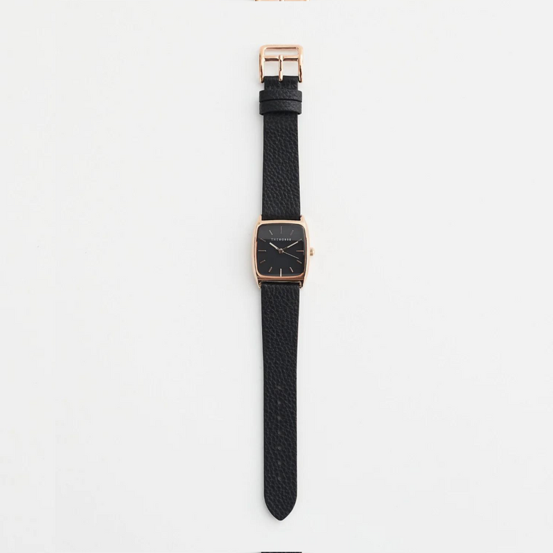 The Horse: Dress Watch - Rose Gold - Black Dial - Black