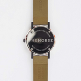 The Horse: Resin Watch - Nougat Shell - White Dial - Olive