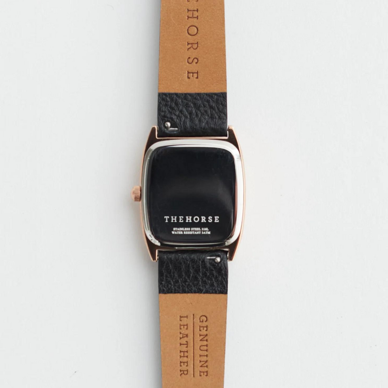 The Horse: Dress Watch - Rose Gold - Black Dial - Black