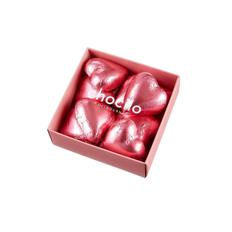 Chocilo: 10 Pack Foiled Hearts in Milk Chocolate Gift Box (Pink 80g)