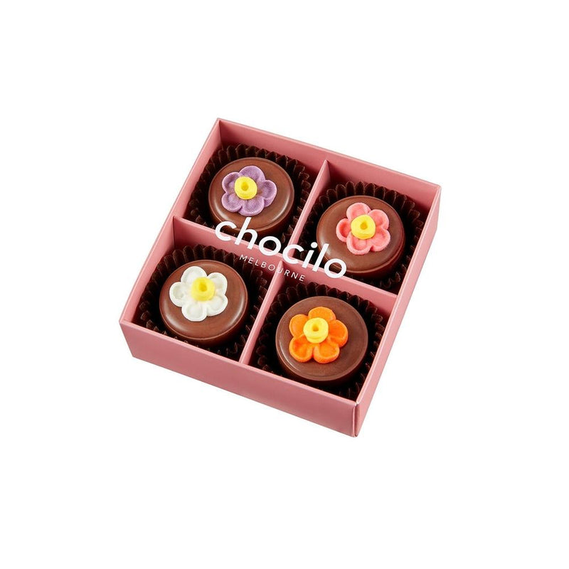 Chocilo: 4 Pack Flower Pot Praline Milk Chocolates (50g)