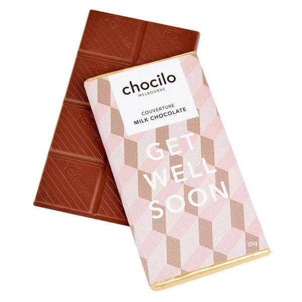 Chocilo: "Get Well Soon" Milk Chocolate Block (35g)