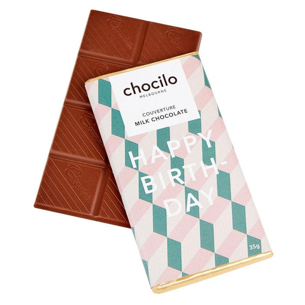 Chocilo: "Happy Birthday" Milk Chocolate Block (35g)