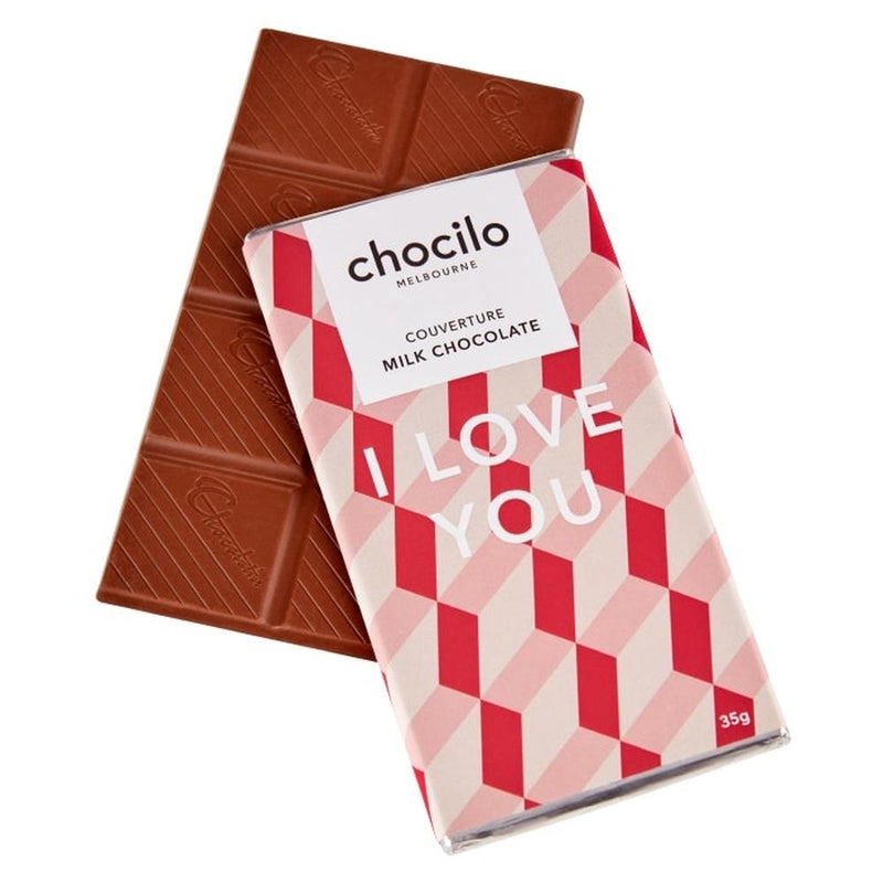 Chocilo: "I Love You" Milk Chocolate Block (35g)