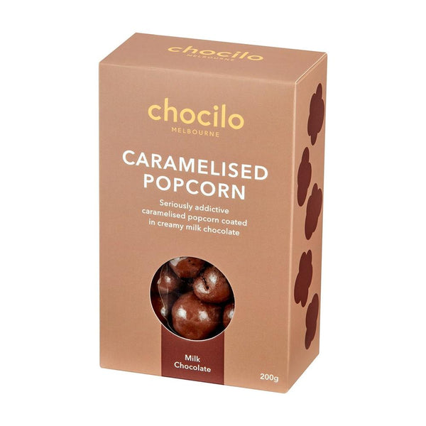 Chocilo: Caramelised Popcorn in Milk Chocolate Gift Box (200g)