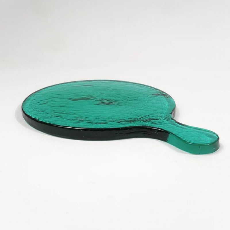 Creative Women: Round Glass Board - Handblown Recycled Glass - GREEN