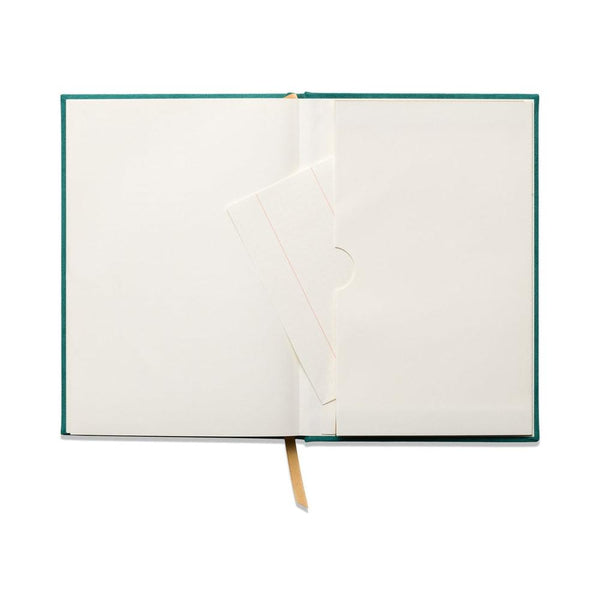 Designworks Ink: Hard Cover Suede Cloth Journal With pocket - Linear Boxes Green