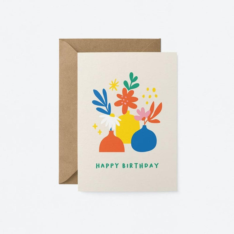 Graphic Factory: Birthday Card - Happy Birthday Flowers