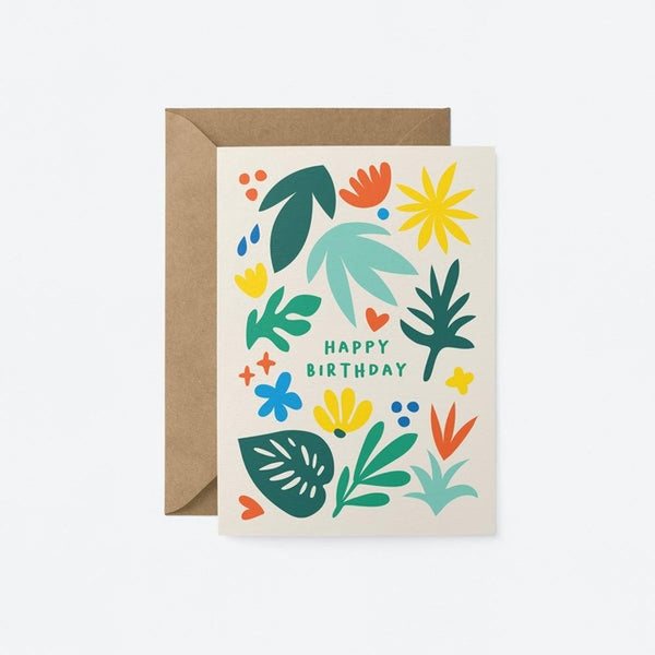 Graphic Factory: Birthday Card - Happy Birthday Plants