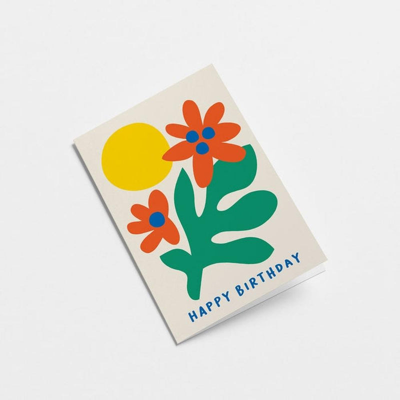 Graphic Factory: Birthday Card - Happy Birthday - Sun and Flowers