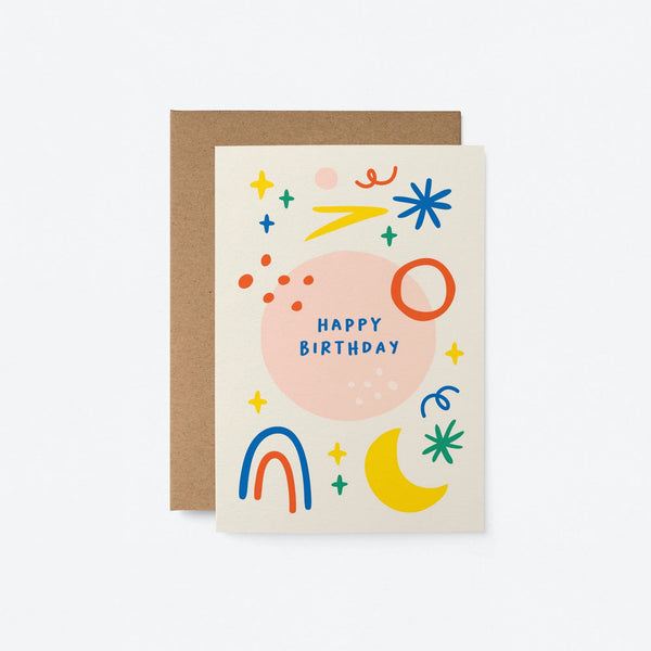 Graphic Factory: Birthday Card - Happy Birthday Stars Moon