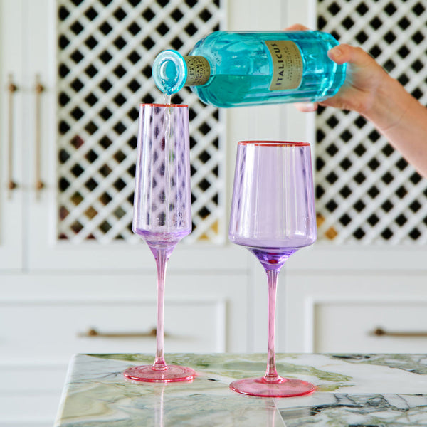 Kip & Co: Lilac Colour Block Vino Glass 2P Set One Size